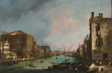 El Gran Canal de Venecia con el Palacio Corner